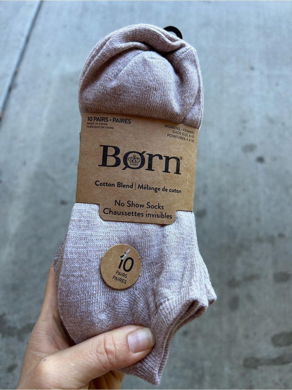 Born women cotton blend No-Show Socks 10 pack
